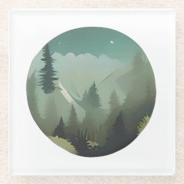 Misty Mountain Valley: Eine ruhige Wildnis-Flucht Glasuntersetzer