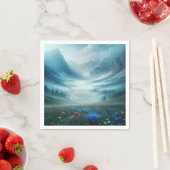 Misty Mountain Valley mit Wildblumen Serviette (Beispiel)
