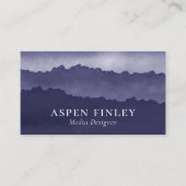 Misty Mountain Watercolor Blue Business Card Visitenkarte (Vorderseite)