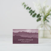 Misty Mountain Watercolor Dark Red Business Card Visitenkarte (Stehend Vorderseite)