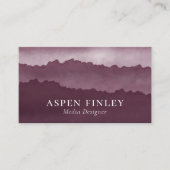 Misty Mountain Watercolor Dark Red Business Card Visitenkarte (Vorderseite)