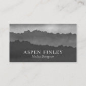 Misty Mountain Watercolor Gray Business Card Visitenkarte (Vorderseite)