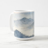 Misty Mountain Watercolor Landscape Kaffeetasse (Vorderseite Links)