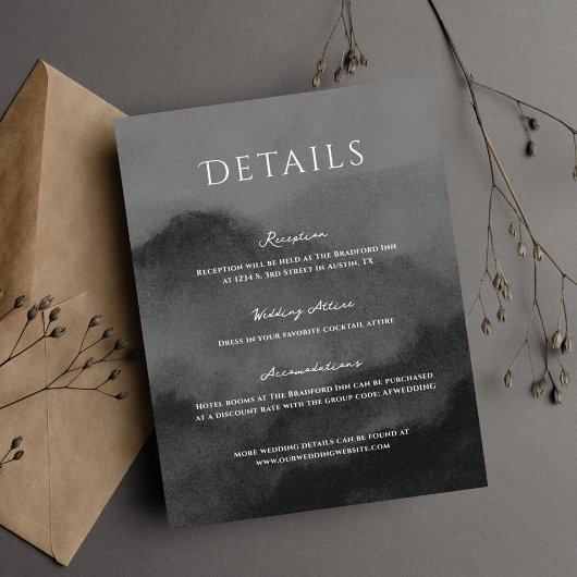 Misty Mountain Watercolor Wedding Begleitkarte
