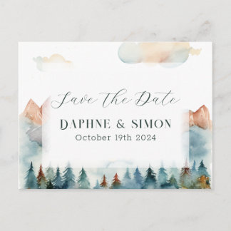 Misty Mountain Wedding Ankündigungspostkarte