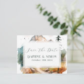 Misty Mountain Wedding Ankündigungspostkarte (Stehend Vorderseite)