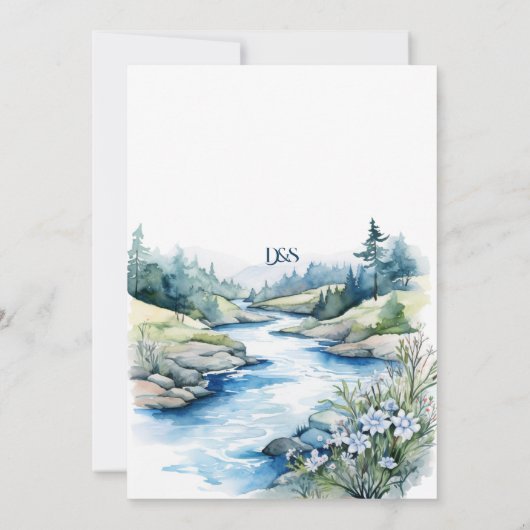 Misty Mountain Wedding Einladung (Rückseite)