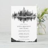 Misty Mountain Wedding Einladung (Stehend Vorderseite)