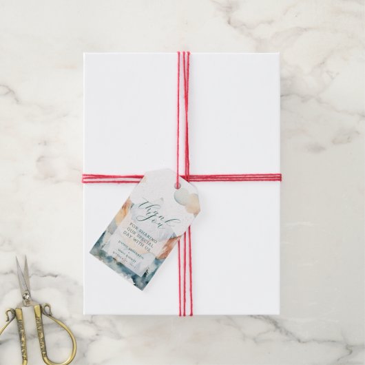 Misty Mountain Wedding Geschenkanhänger (Mit Garn)