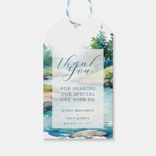 Misty Mountain Wedding Geschenkanhänger (Vorderseite)
