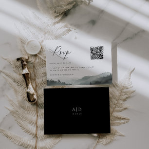 Misty Mountain Wedding QR Code RSVP Karte