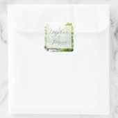 Misty Mountain Wedding Quadratischer Aufkleber (Tasche)