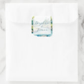 Misty Mountain Wedding Quadratischer Aufkleber (Tasche)