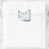 Misty Mountain Wedding Quadratischer Aufkleber (Tasche)