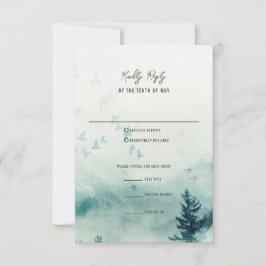 Misty Mountain Wedding Response Card RSVP Karte