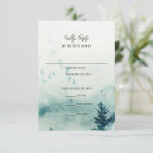 Misty Mountain Wedding Response Card RSVP Karte (Stehend Vorderseite)