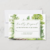 Misty Mountain Wedding RSVP Karte (Vorderseite)