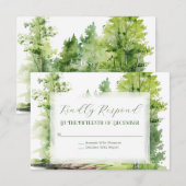Misty Mountain Wedding RSVP Karte (Vorne/Hinten)