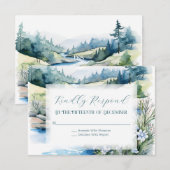 Misty Mountain Wedding RSVP Karte (Vorne/Hinten)