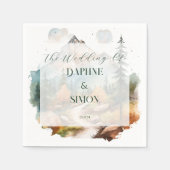 Misty Mountain Wedding Serviette (Vorderseite)