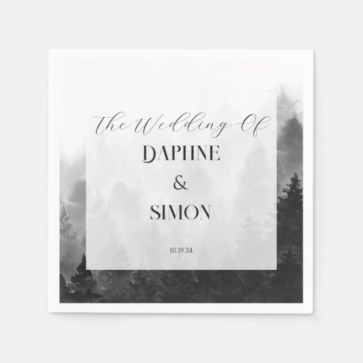 Misty Mountain Wedding Serviette (Vorderseite)