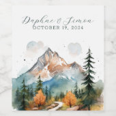 Misty Mountain Wedding Weinetikett (Einzelnes Label)