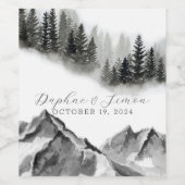 Misty Mountain Wedding Weinetikett (Einzelnes Label)
