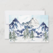 Misty Mountain Winter Forest Wedding RSVP Karte (Rückseite)