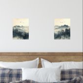 Misty Mountain - Zen Tinte Wash - Wall Art Set (Schlafzimmer)