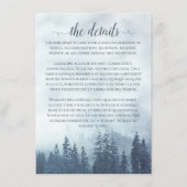 Misty Mountains Blue Pine Forest Wedding Details Begleitkarte (Vorderseite)