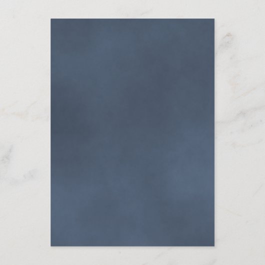 Misty Mountains Blue Pine Forest Wedding Details Begleitkarte (Rückseite)