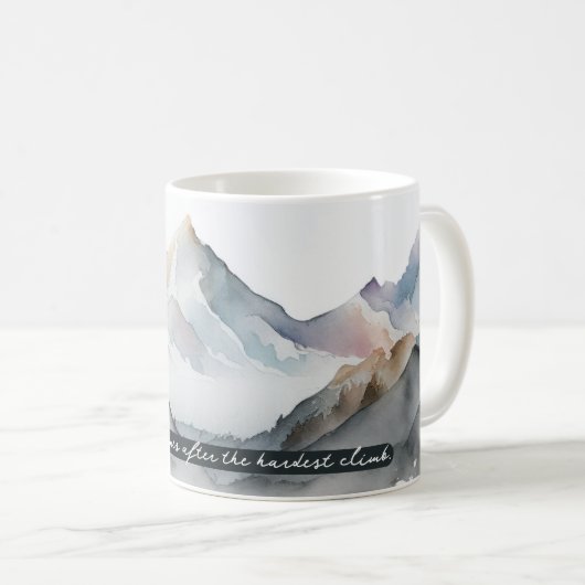 Misty Mountains Die beste Aussicht Kaffeetasse (VorderseiteRechts)