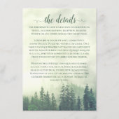 Misty Mountains Green Pine Forest Wedding Details Begleitkarte (Vorderseite)