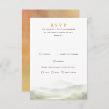 Misty Mountains Hochzeit im Herbst RSVP Cards