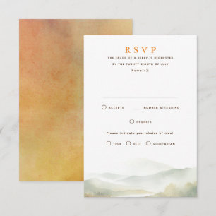 Misty Mountains Hochzeit im Herbst RSVP Cards Karte