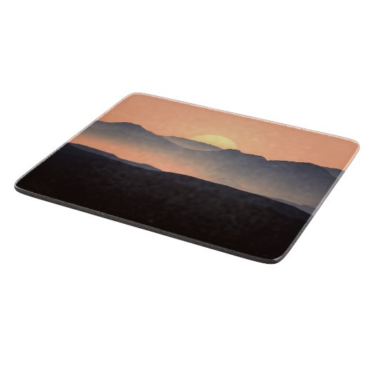 Misty Mountains Landschaft Schneidebrett (Ecke)