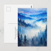 Misty Mountains Moonlight Peaceful Forest Pines  Postkarte (Vorne/Hinten)