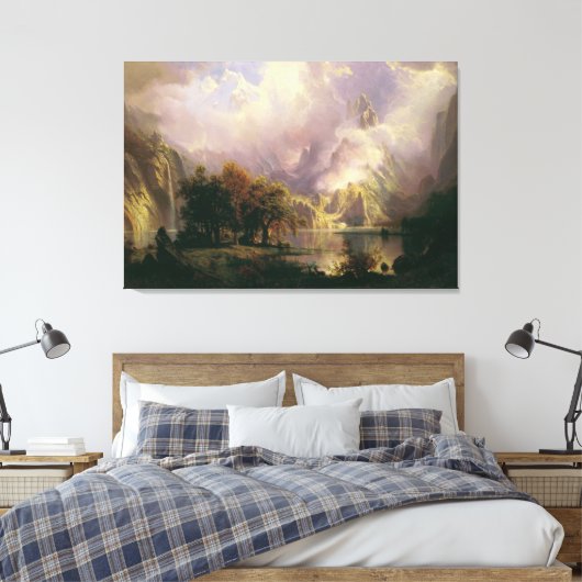 Misty Mountains Ölgemälde große Leinwand drucksvol (Insitu (Schlafzimmer))
