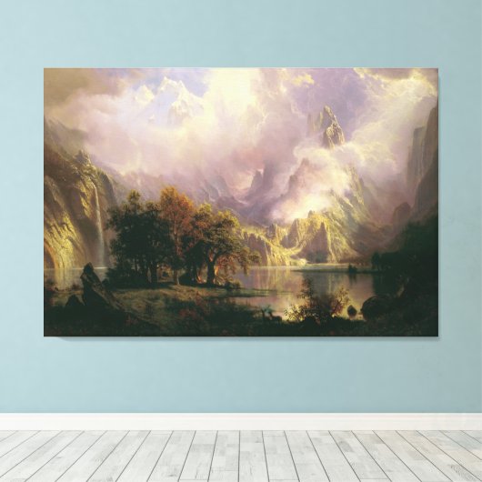 Misty Mountains Ölgemälde große Leinwand drucksvol (Insitu (Holzboden))