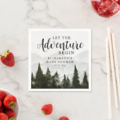 Misty Mountains Pine Forest Adventure Baby Dusche Serviette (Beispiel)