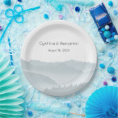 Misty Mountains Range Hochzeit Personalisiert Pappteller (Party)