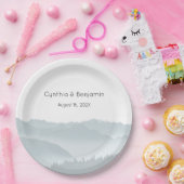Misty Mountains Range Hochzeit Personalisiert Pappteller (Party)