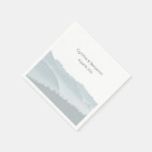Misty Mountains Range Hochzeit Personalisiert Serviette (Ecke)