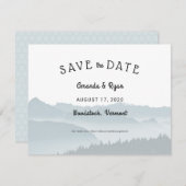 Misty Mountains Save the Date Hochzeit in Urlaubso (Vorne/Hinten)