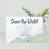 Misty Mountains Save the Date Hochzeitsankündigung (Stehend Vorderseite)