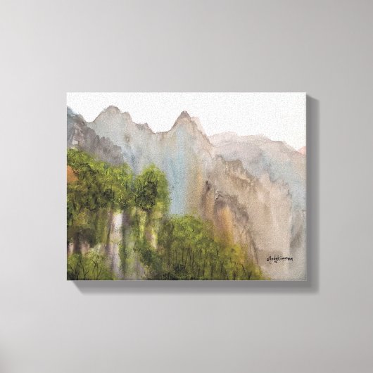 MISTY MOUNTAINS WATERCOLOR CANVAS DRUCKEN LEINWANDDRUCK (Vorderseite)