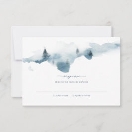 Misty Mountains Wedding RSVP Response Einladung