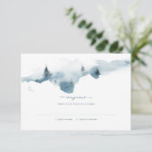 Misty Mountains Wedding RSVP Response Einladung (Stehend Vorderseite)