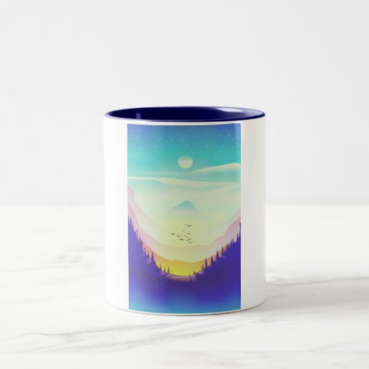 Misty Mountains Zweifarbige Tasse (Mittel)