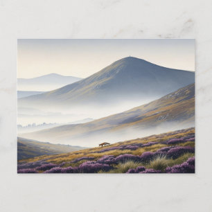 Misty Mourne Mountains Nordirland Wasserfarbe Postkarte
